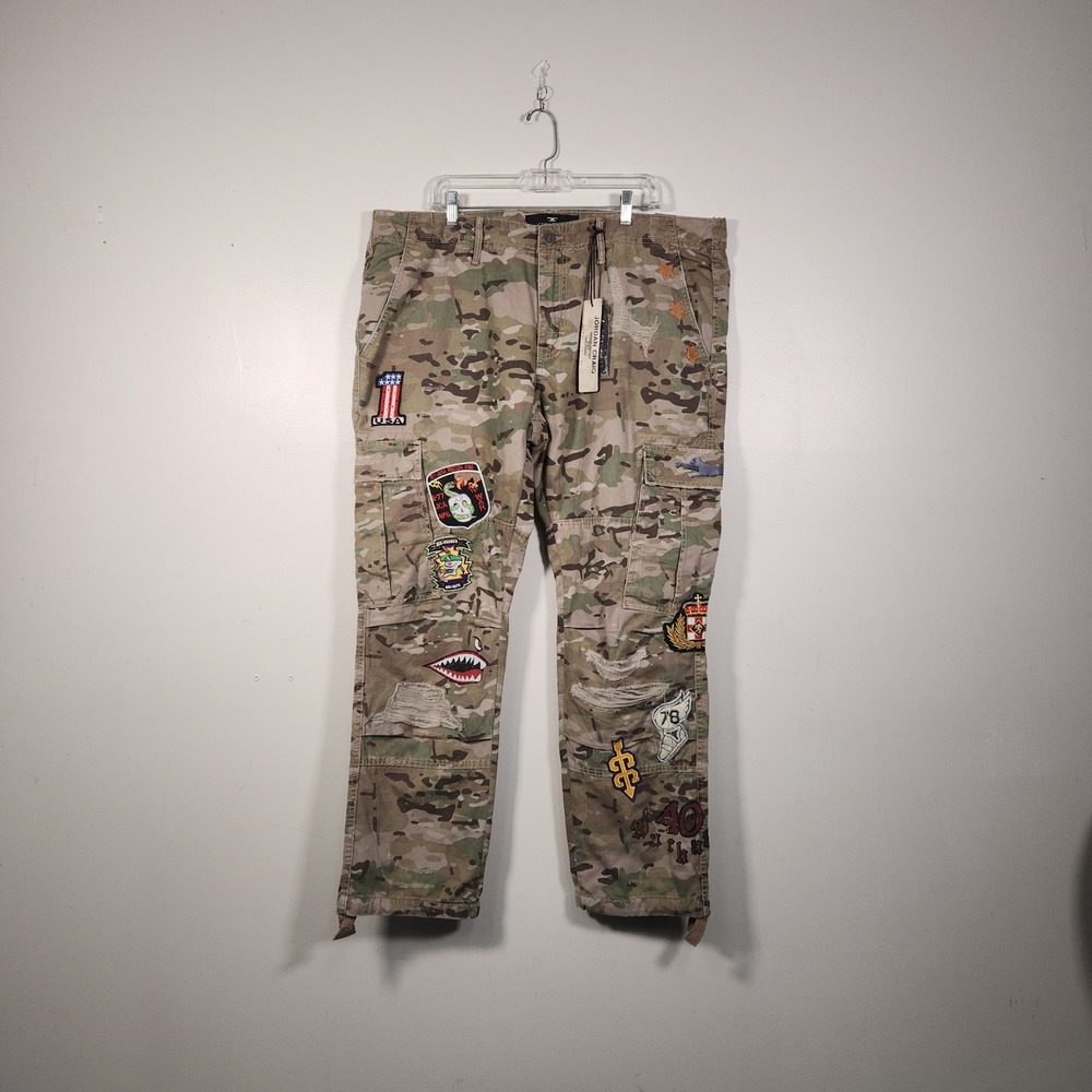 JORDAN CRAIG Legacy Edition Cargo Pants 40/32 Camo Distressed Patch Streetwear